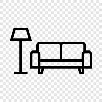 Couch, Chair, Bed, Bedroom icon svg