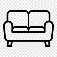 Couch, Bed, Bedroom, Living Room icon svg