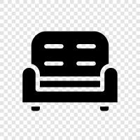 Couch, Bed, Bedroom, Livingroom icon svg