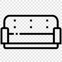 Couch, Chaise, Leather, Ottoman icon svg