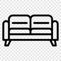 Couch, Leather, Sofa Bed, Sleeper Sofa icon svg