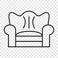 Couch, Ottoman, Chaise, Bed icon svg