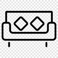 Couch, Sofa Bed, Sofa Cushion, Sofa icon svg