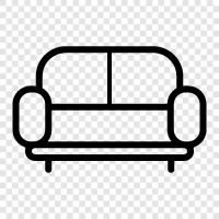 Couch, Leather Sofa, Reclining Sofa, Sofa Bed icon svg