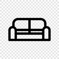 Couch, Bed, Bedroom, Living Room icon svg