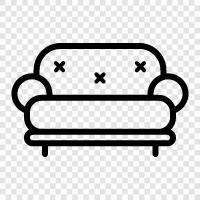 Couch, Living Room, Bed, Ottoman icon svg