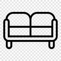 Couch, Bed, Bedroom, Living Room icon svg