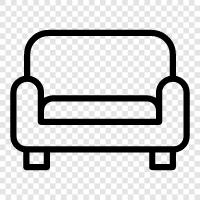 Couch, Sofa Bed, Ottoman, Loveseat icon svg