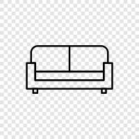 Couch, Bed, Bedroom, Living Room icon svg