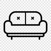 Couch, Loveseat, Beanbag, Sofa Bed icon svg