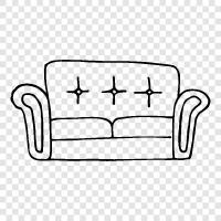 Couch, Bed, Bedroom, Living Room icon svg