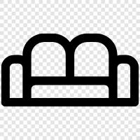 Couch, Bed, Bedroom, Living Room icon svg