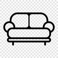 Couch, Chair, Living Room, Bedroom icon svg