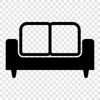 Couch, Bed, Bedroom, Living Room icon svg