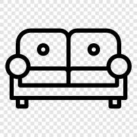 Couch, Bed, Bedroom, Living Room icon svg