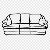 Couch, Recliner, Sofa Bed, Ottoman icon svg