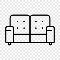 Couch, Bed, Bedroom, Living Room icon svg