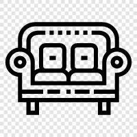 Couch, Liebessitz, Sektional, Möbel symbol