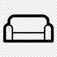 Couch, Bed, Cushion, Bedroom icon svg