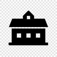 country house, farmhouse, cottages, country cottages icon svg