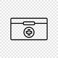 CPR, AED, EMS, first aid kit icon svg