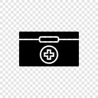 CPR, AED, EMS, first aid kit icon svg