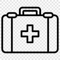 CPR, AED, first aid kit, first aid training icon svg