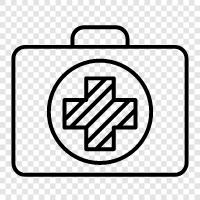 CPR, AED, first aid kit, first aid training icon svg