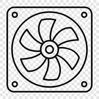 cpu fan, graphics fan, hard drive fan, case fan icon svg