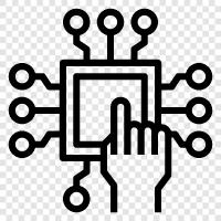 cpu, zentrale Verarbeitungseinheit, Mikroprozessor, Laptop symbol