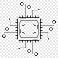 cpu, central processing unit, computer, microprocessor icon svg