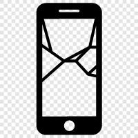 cracked screen, cracked phone, phone screen, phone screen repair icon svg