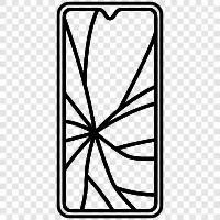 cracked screen, shattered screen, broken phone, cracked phone icon svg