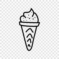 Cream, Sundae, Scoop, Cone icon svg