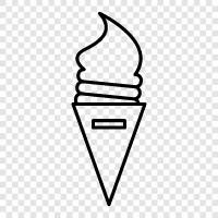 Cream, cones, scoops, sundaes icon svg