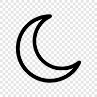 crescent moon, new moon, half moon icon svg