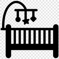 crib bed, toddler bed, child bed, bassinet icon svg