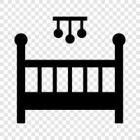 crib, toddler bed, twin bed, convertible crib icon svg