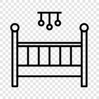 crib, toddler bed, bed, baby bedding icon svg