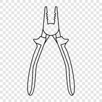 crimping pliers, wire cutters, flat head pliers, diagonal icon svg