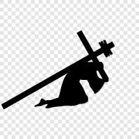 Crucifix, Cross, religion, Christianity icon svg