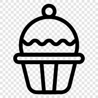 cupcake, cake mix, cake pan, cake decorating icon svg