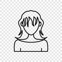 curly hair, frizzy hair, unmanageable hair, tangled hair icon svg