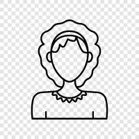 curly hair, curly hair woman, curly hair girl, curly hair women icon svg