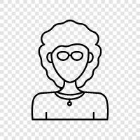 curly hair, woman with curly hair, curly girl, curly girls icon svg