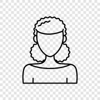 Curly Hair Girls, Curly Haired Girls, Curly Hair Women, Curly Hair Girl icon svg