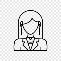 Curly Hair Woman, Woman with Long Hair, Extra Long Hair Woman, Long Hair Woman icon svg