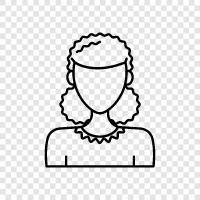 Curly Haired Woman, Curly Girls, Curly Women, Curly Hair Woman icon svg