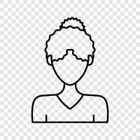 Curly Haired Woman, Curly Girls, Curly Women, Wild icon svg