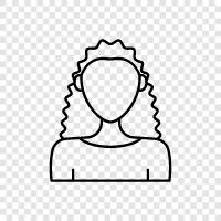 Curly Women, Curly Haired Women, Curly Girls, Cur icon svg